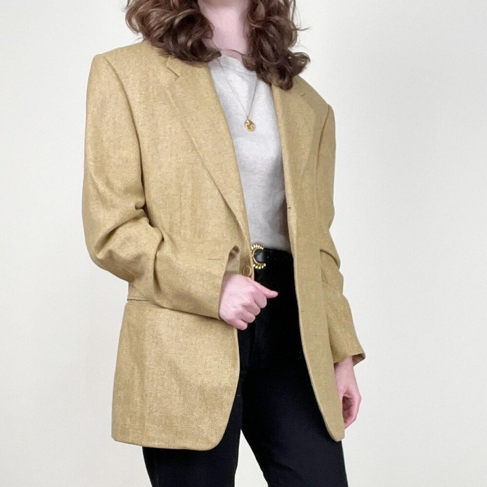 Vintage 100% Cashmere Ermenegildo Zegna Blazer Jacket Coat Woven Knit Oversized